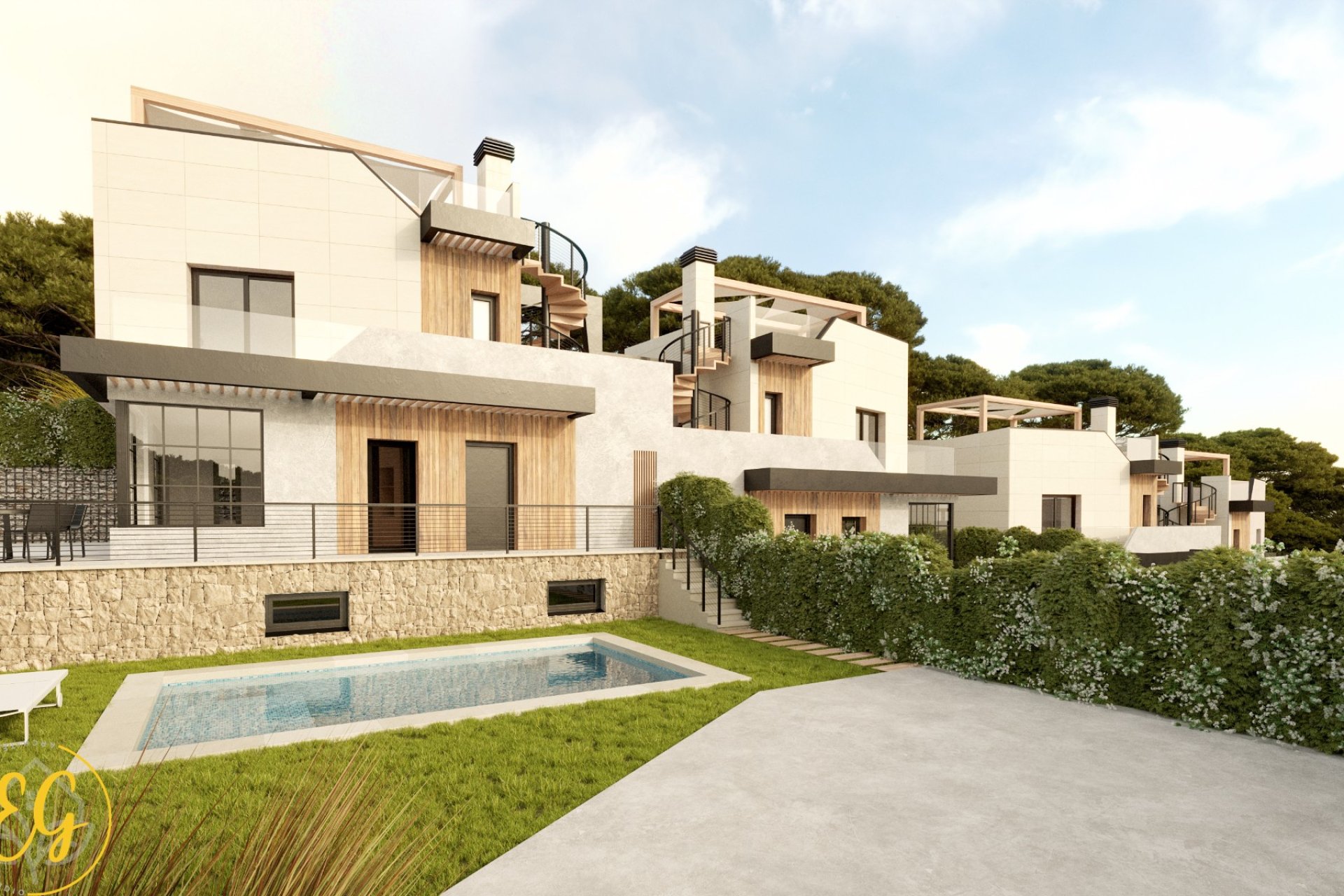 Exterior - Exclusive residential complex of semi-detached villas with sea and mountain views (Polop – Costa Blanca)