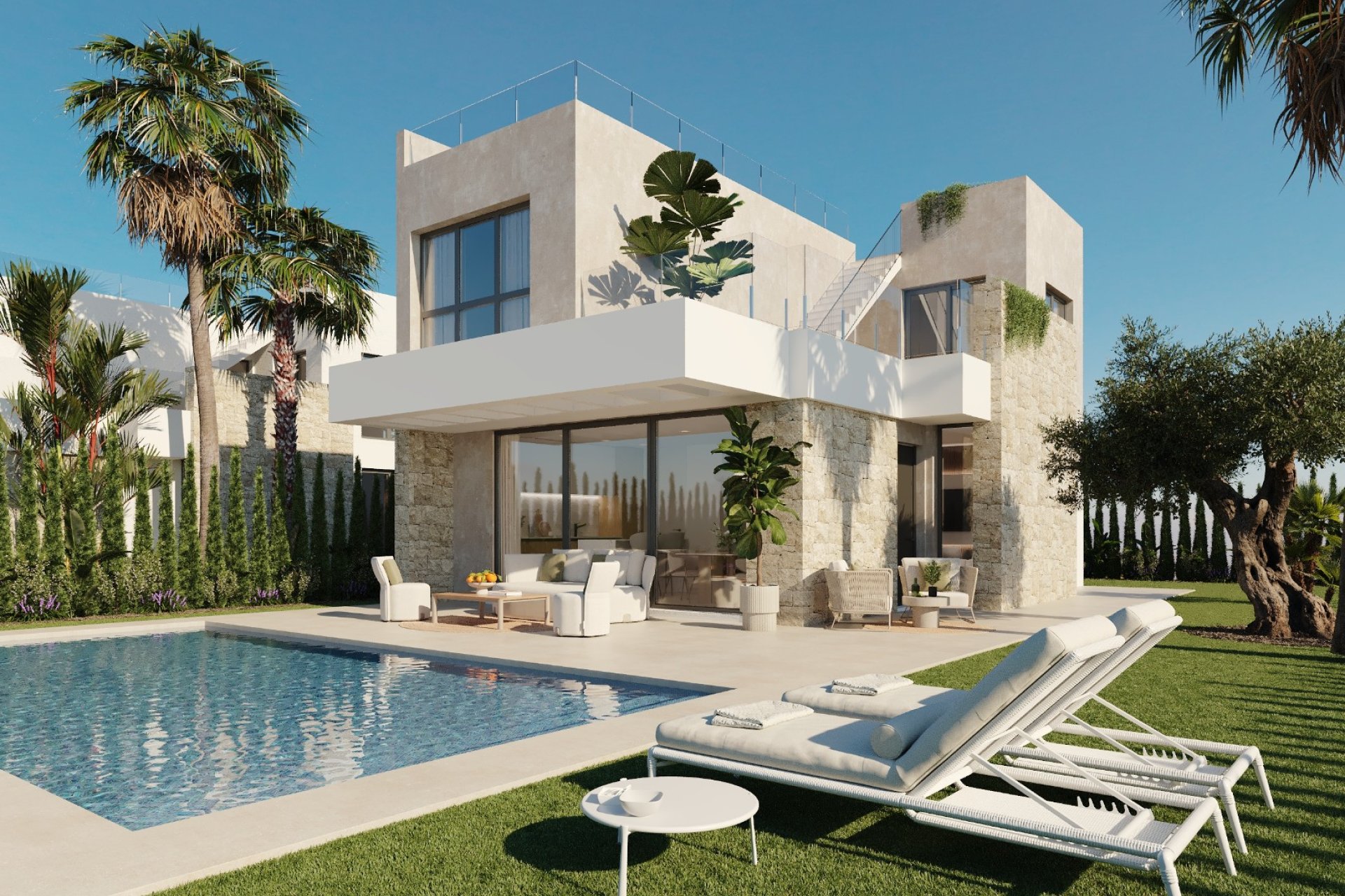 Facade - Detached villas with private pool in Finestrat, Alicante (North Costa Blanca)