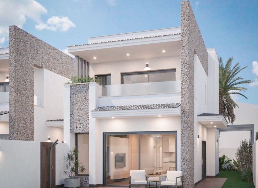 Fachada - Conjunto de 3 Villas pareadas en San Pedro del Pinatar, Murcia (Costa Cálida)