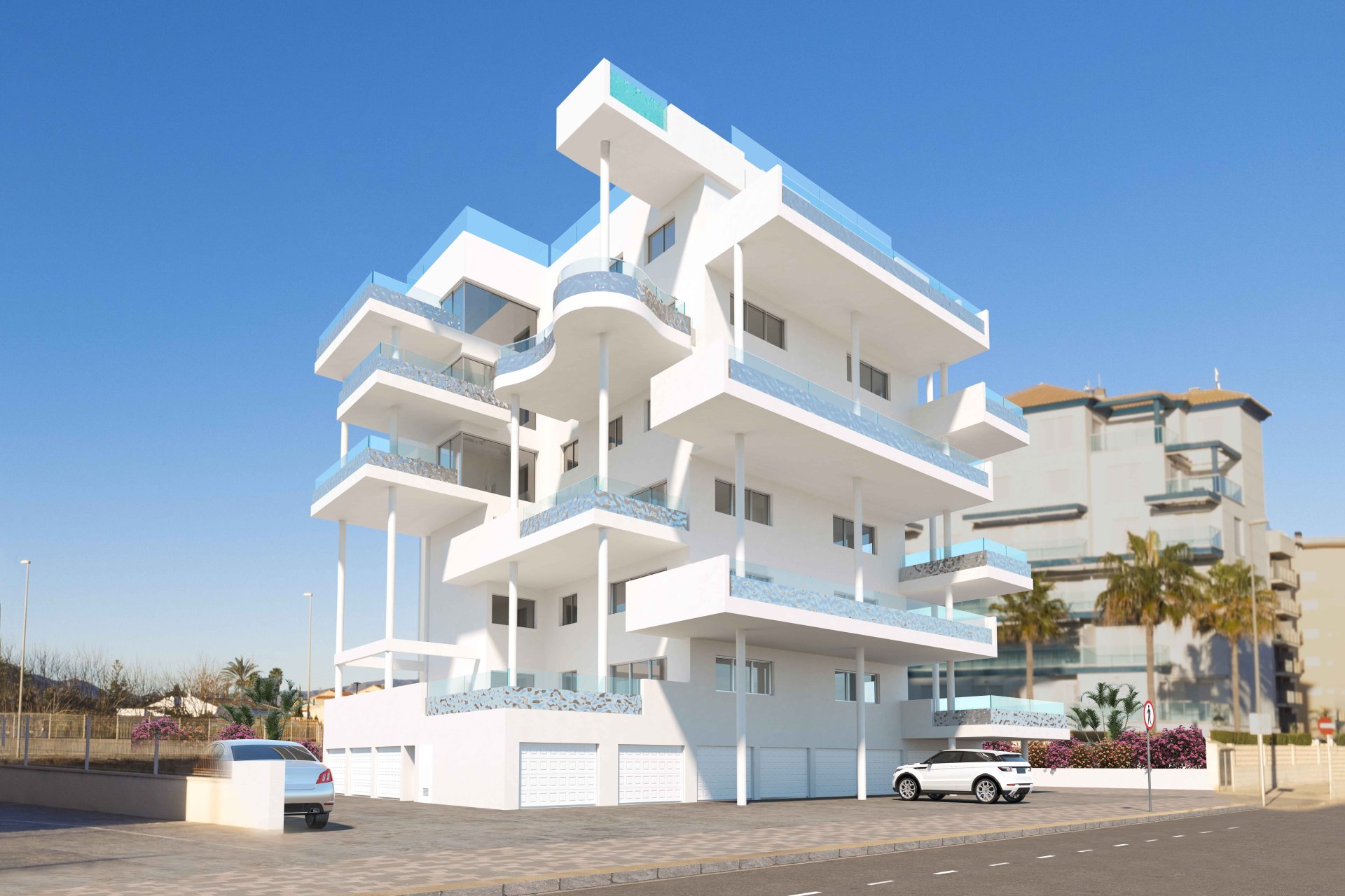 fachada - En venta apartamentos de obra nueva de dos domitorios en Oliva Playa