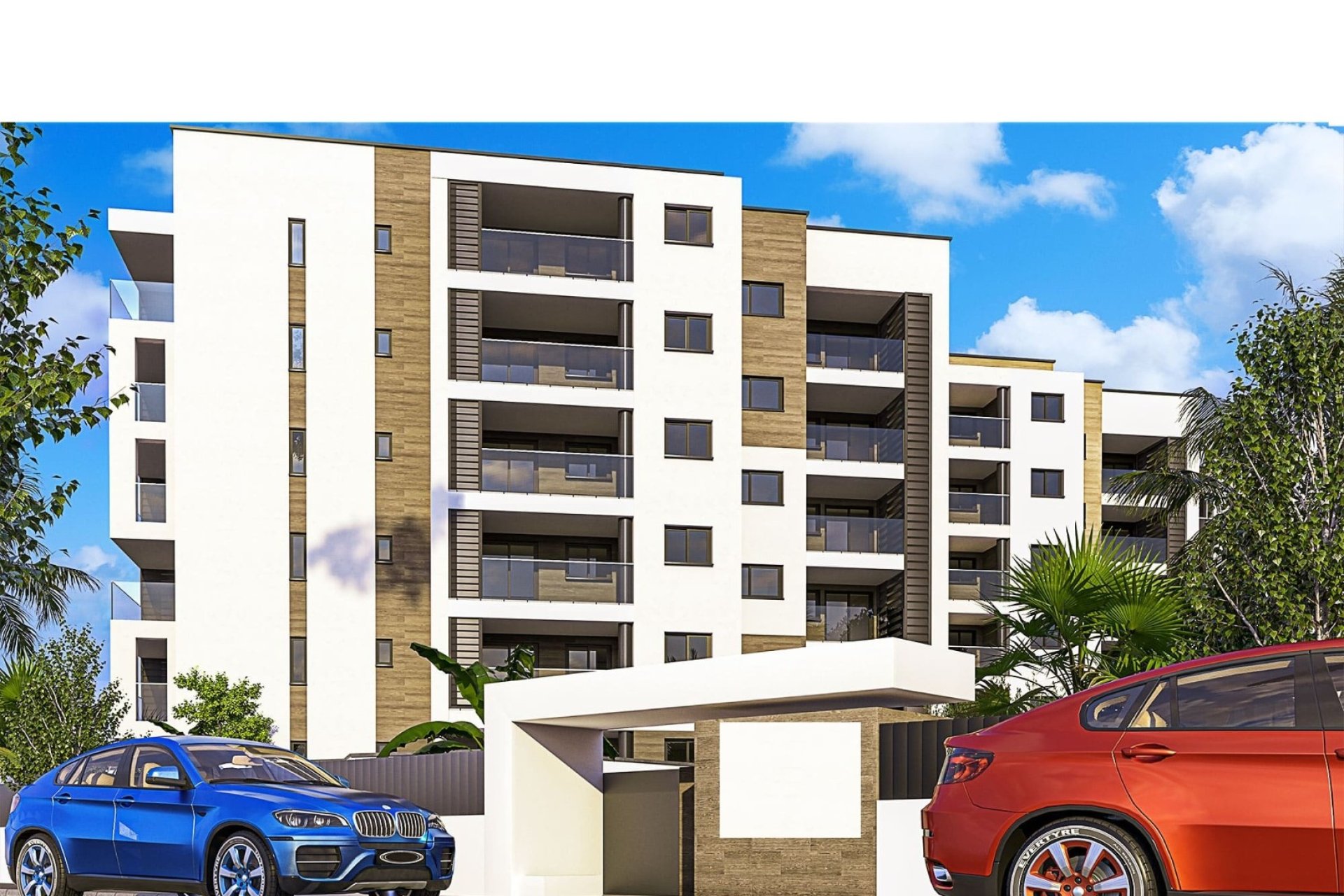 Fasada - Nowoczesny kompleks apartamentów z basenem, 600 metrów od plaży w Mil Palmeras (Costa Blanca Południe)