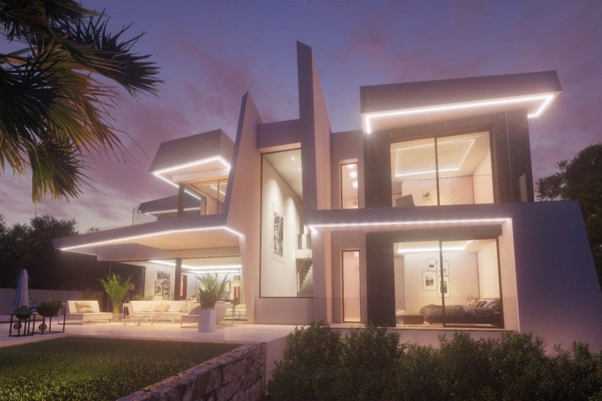 Illuminated Exterior - Luxury villa in Calpe