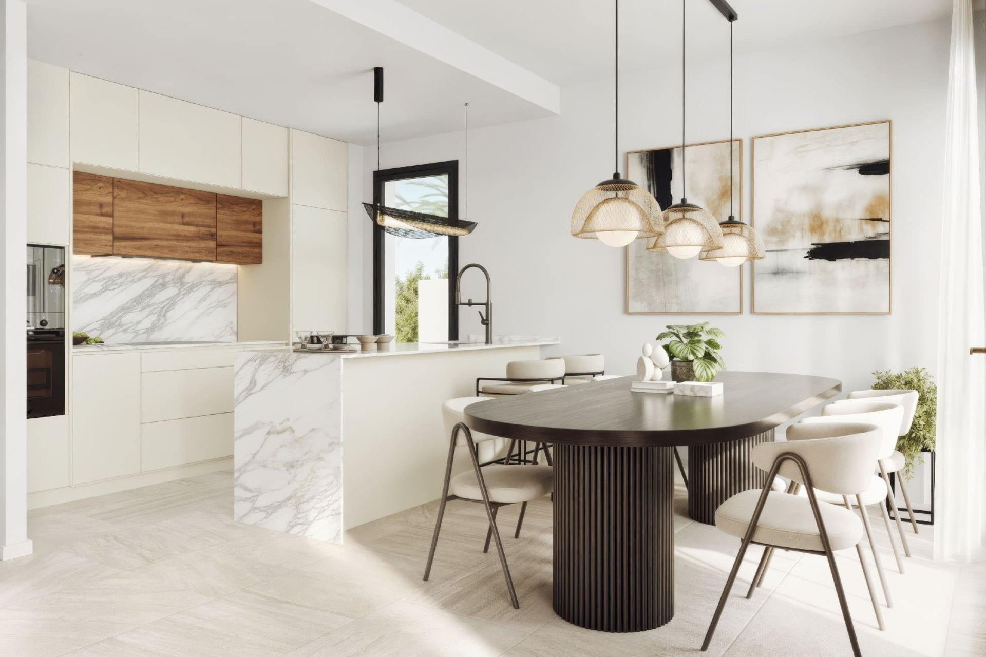 Jadalnia – Wille z prywatnym basenem w Santa Rosalía Lake & Life Resort, Torre Pacheco (Costa Cálida)