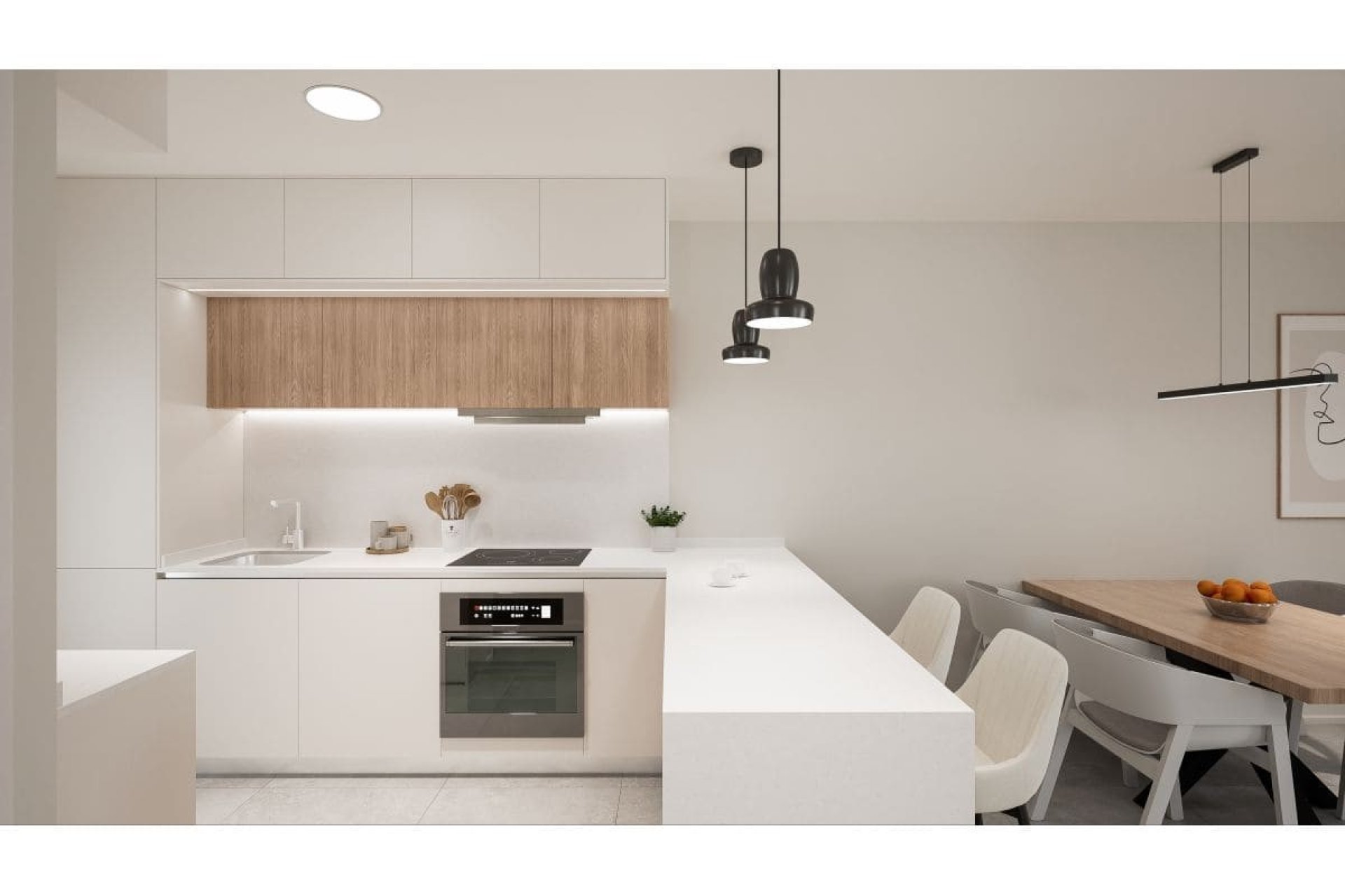 Kuchnia - Nowoczesny duplex przy plaży Las Higuericas – Pilar de la Horadada, Costa Blanca Południe