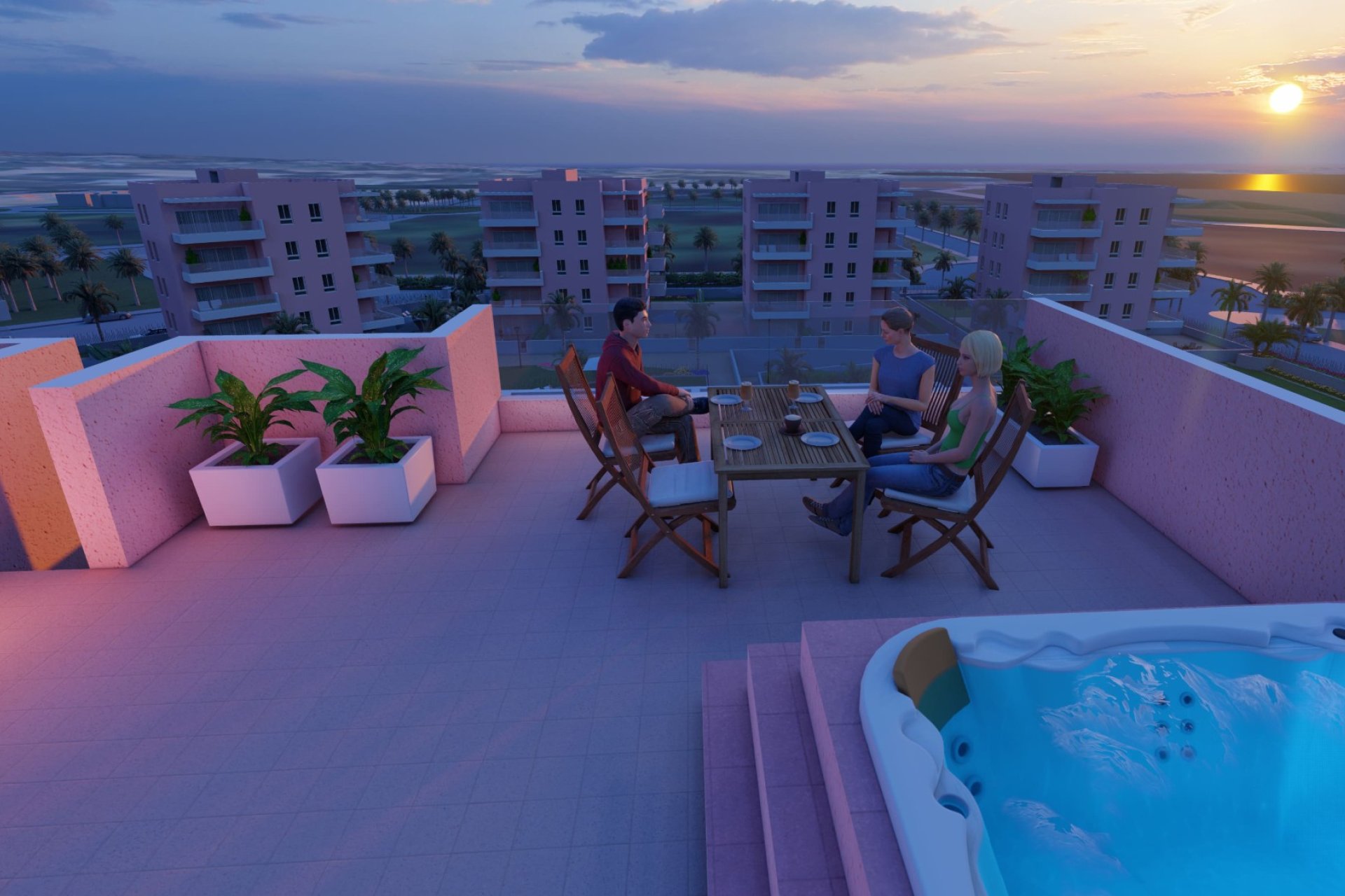 Rooftop terrace - El Raso residential development in Guardamar del Segura, Alicante (Costa Blanca Sur)