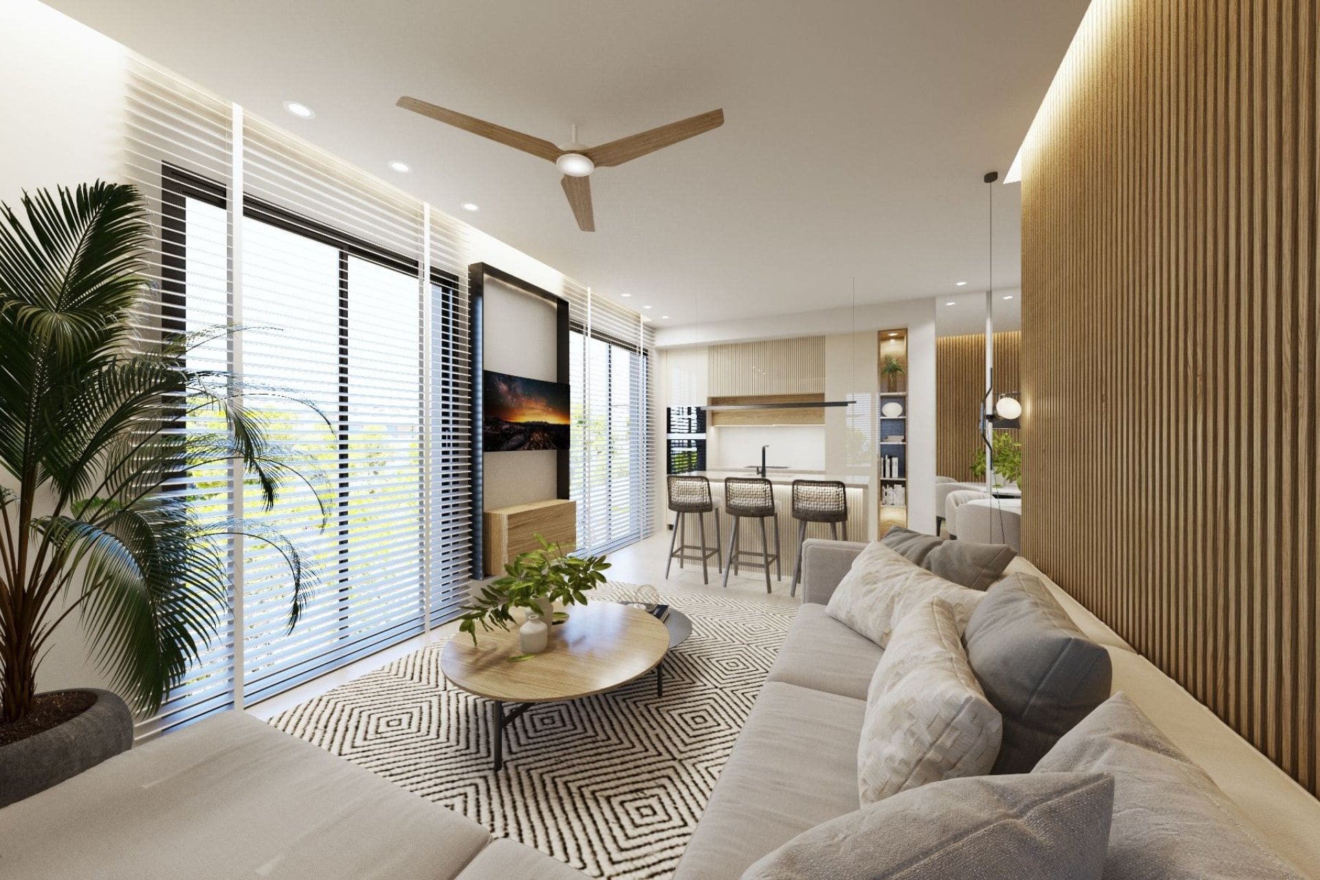 Salon - Ekskluzywny kompleks apartamentów z basenem w Santa Rosalía Resort – Torre Pacheco, Costa Cálida