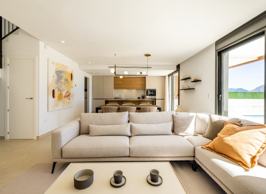Salon - Exclusivo residencial de obra nueva en Polop con vistas al mar y al Mediterráneo (Polop - Costa Blanca)