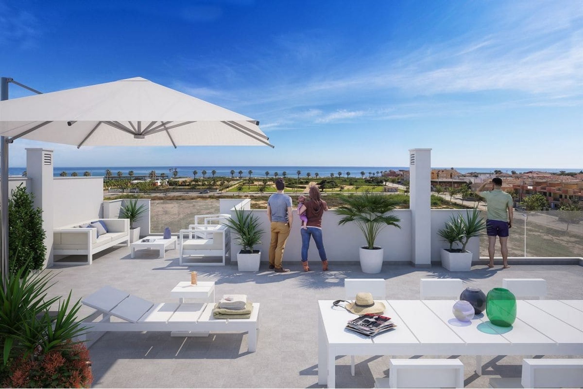 Taras solarium - Nowoczesny duplex przy plaży Las Higuericas – Pilar de la Horadada, Costa Blanca Południe