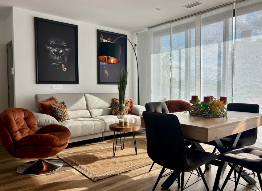 Terraza - Villa moderna con vistas al mar y la montaña en Polop de la Marina (Costa Blanca)